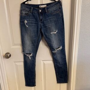 RSQ Distressed Dark Blue Skinny Jeans